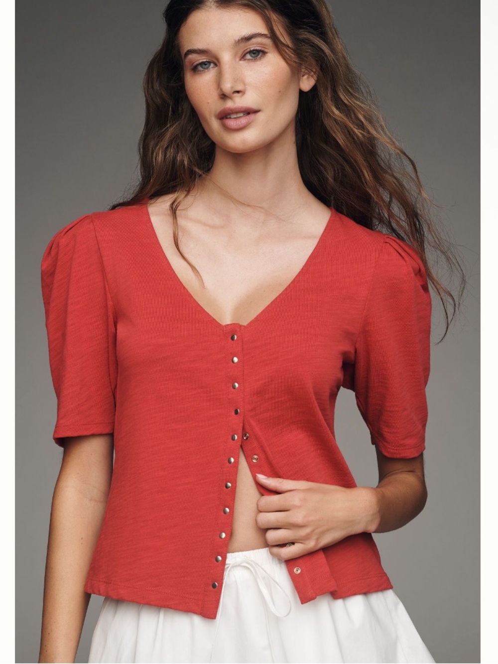 Anthropologie Nation Los Angeles 100% Cotton Jen Buttondown Top Size Medium NEW - Picture 1 of 8